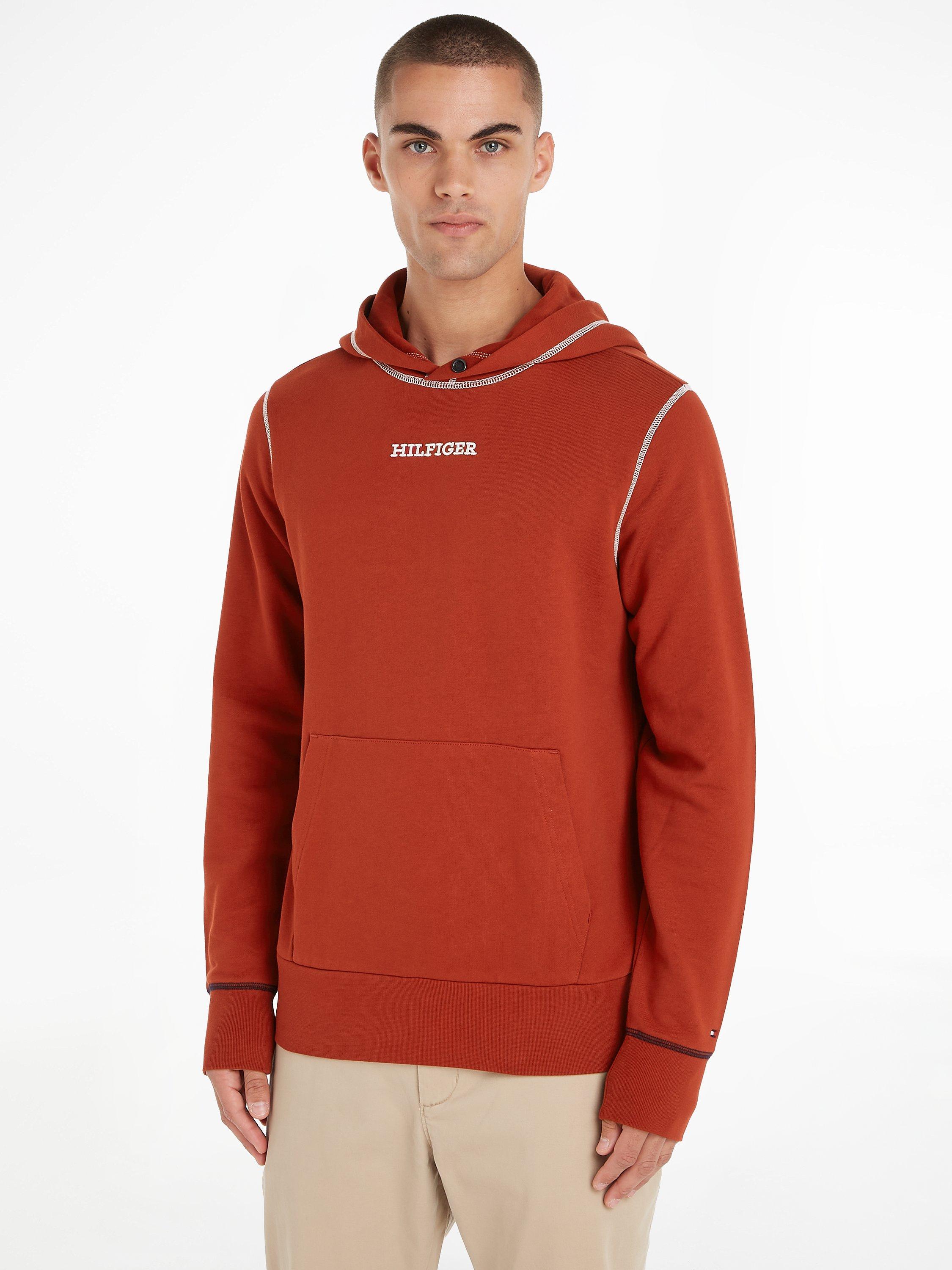 Tommy Hilfiger Logo Hoodie, Dark Magma