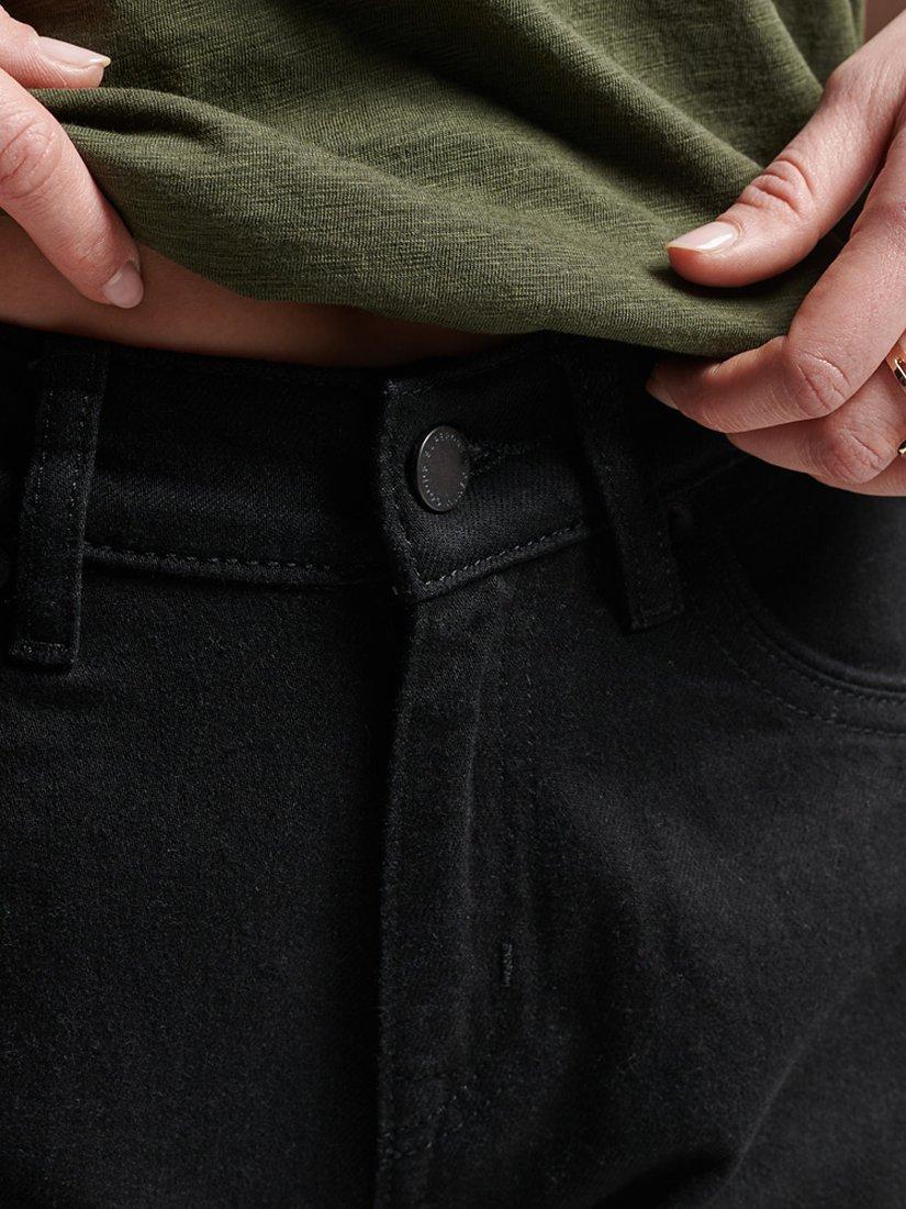 Product image 3 of 5, which shows Superdry Organic Cotton Studios High Rise Denim Shorts, Black, 28