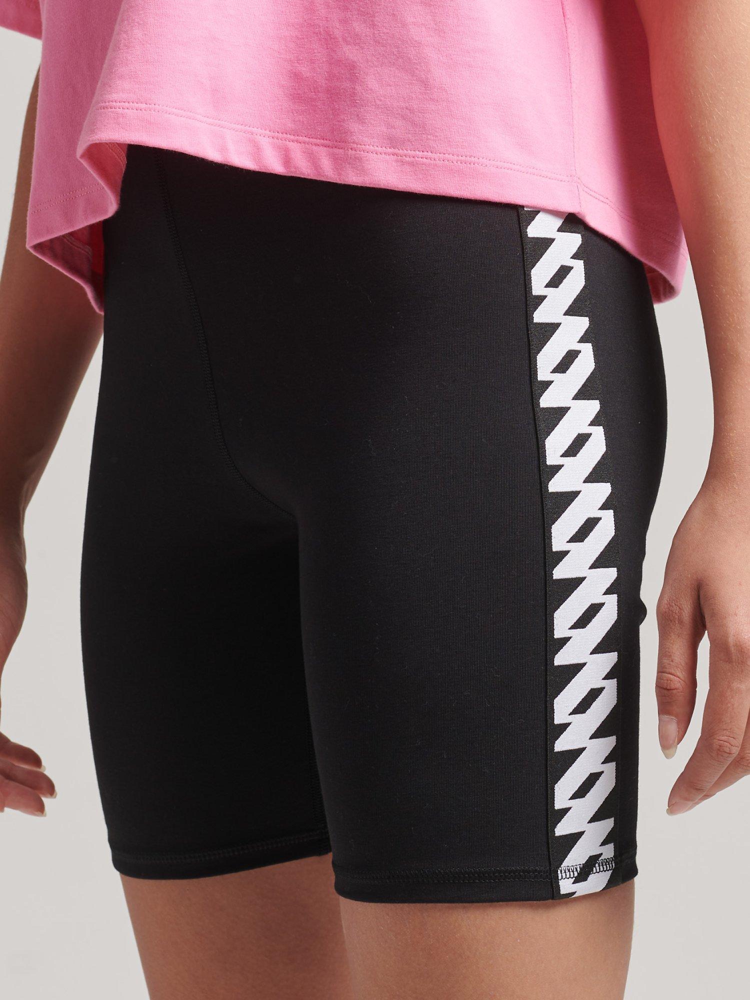 Product image 1 of 4, which shows Superdry Elastic Logo Cycle Shorts, Black, 8