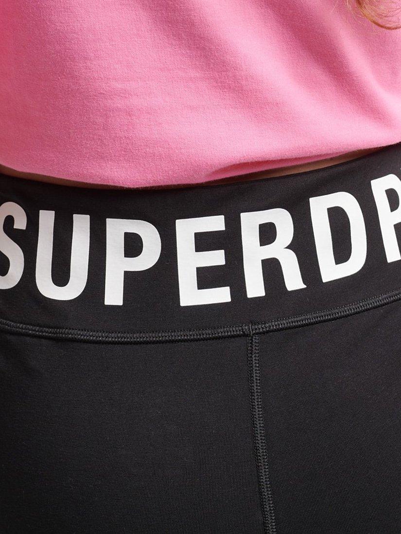 Product image 4 of 4, which shows Superdry Elastic Logo Cycle Shorts, Black, 8