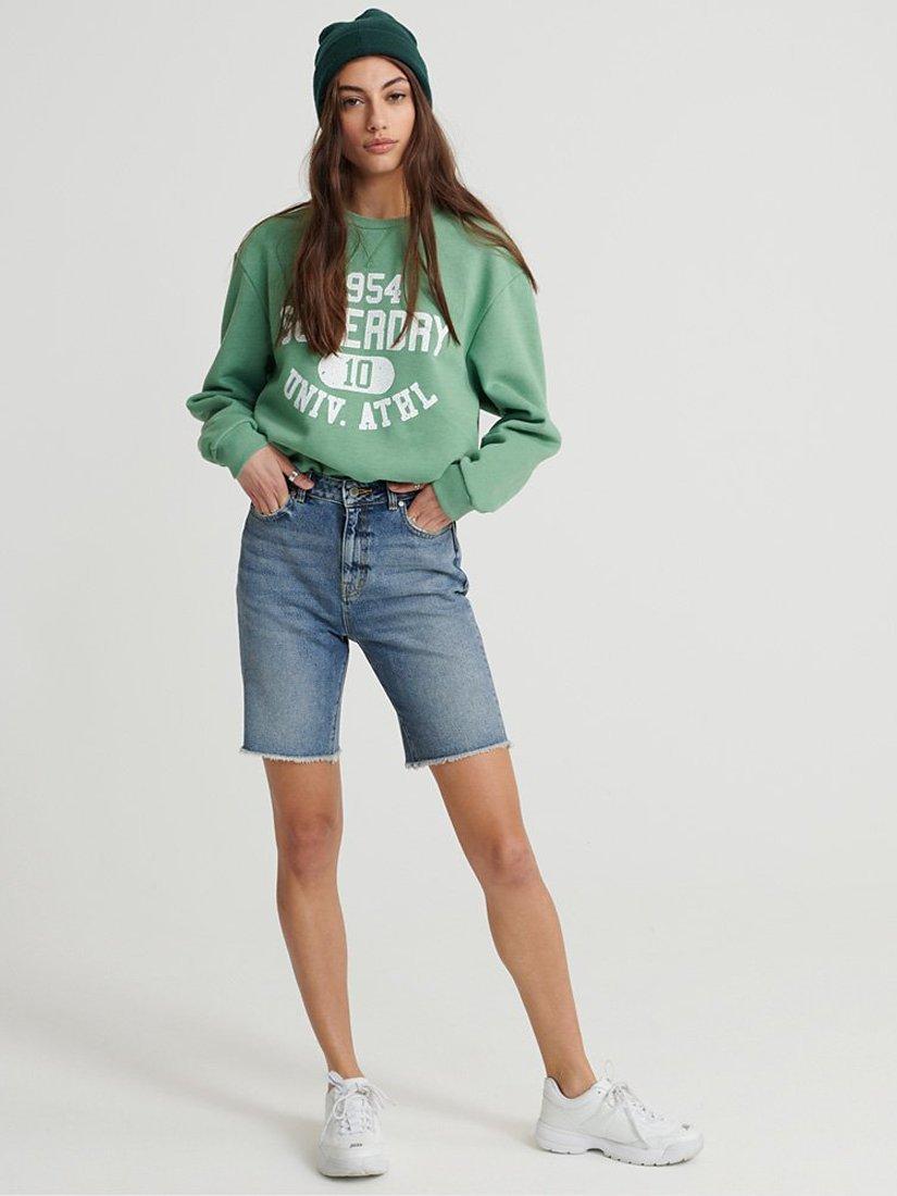 Superdry Bermuda Boy Denim Shorts, Mid Indigo Authentic, 24R