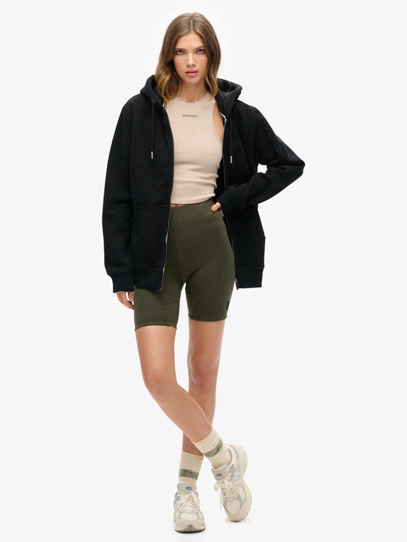 Product image 2 of 4, which shows Superdry Tech Cycling Shorts, Dark Moss, 16