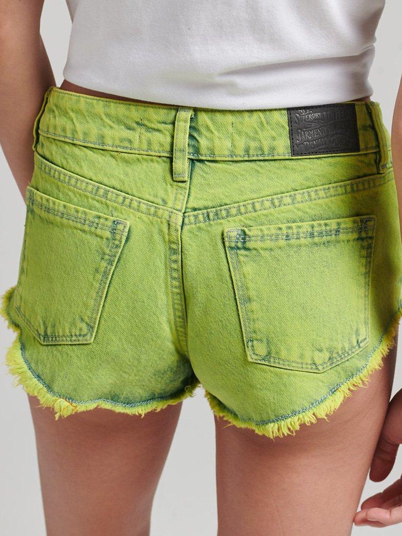 Product image 4 of 4, which shows Superdry Washed Hot Shorts, Yellow Wash, 28