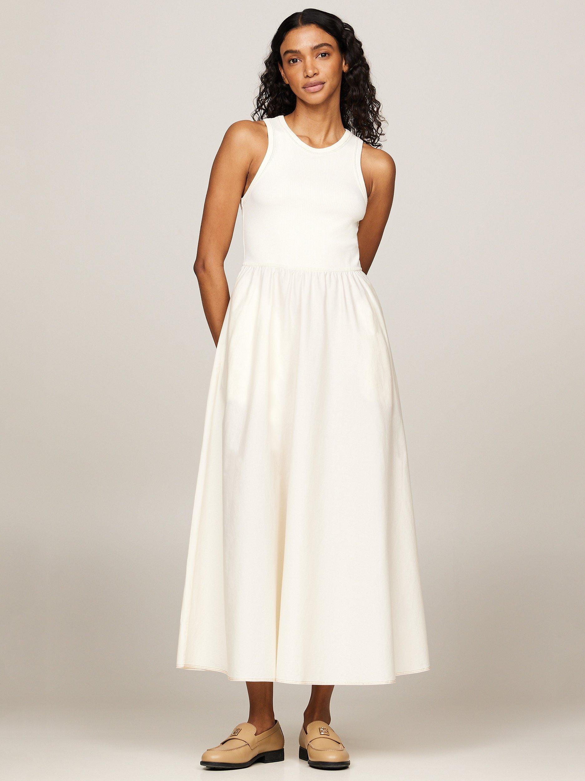 Tommy Hilfiger Mix Media Dress Lemon White