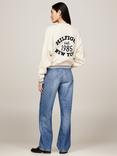 Tommy Hilfiger Crop Zip Bomber Sweatshirt, Ancient White