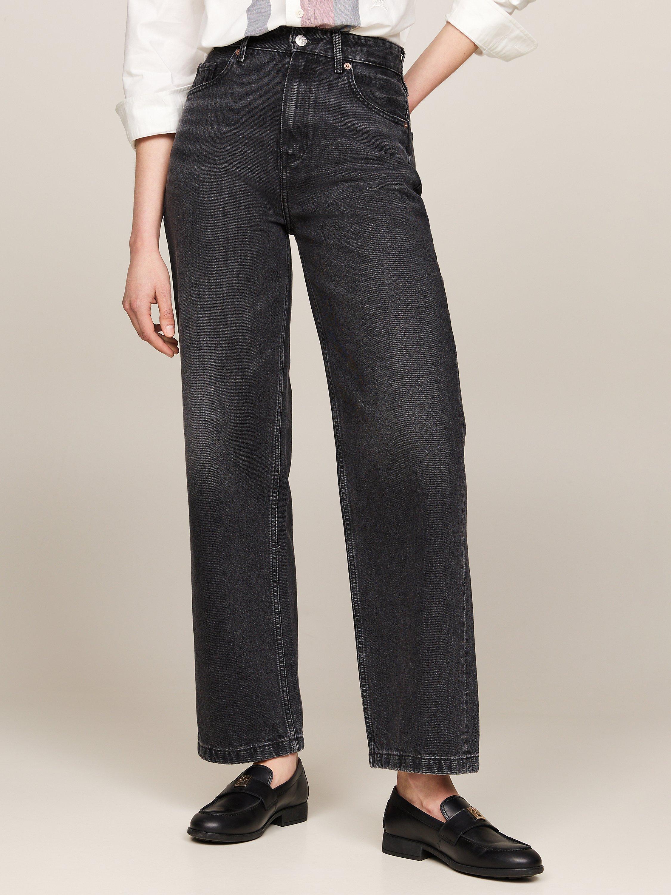 Product image 1 of 4, which shows Tommy Hilfiger Relaxed Straight Leg Jeans, Black, W29/L30