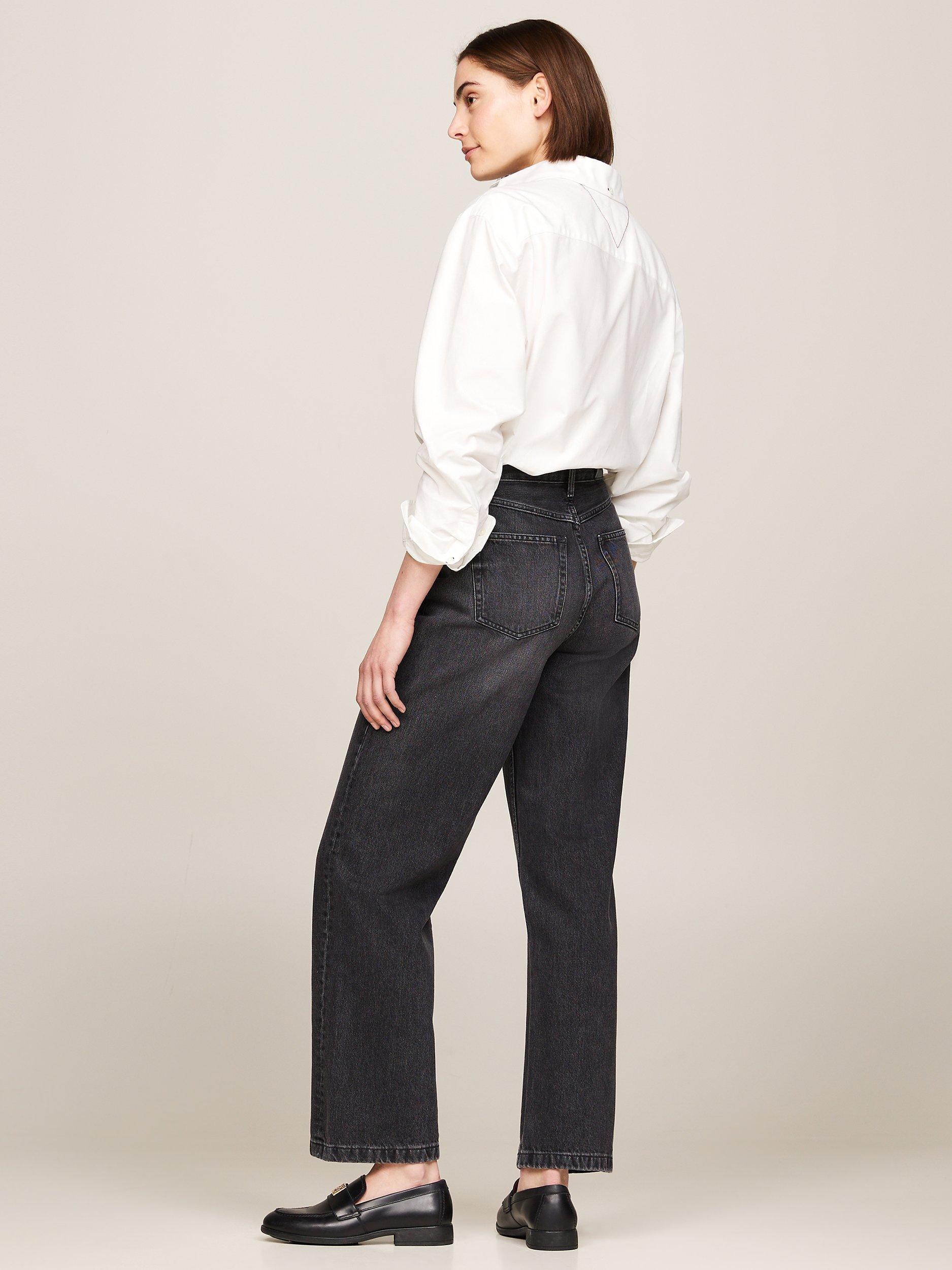 Product image 2 of 4, which shows Tommy Hilfiger Relaxed Straight Leg Jeans, Black, W29/L30
