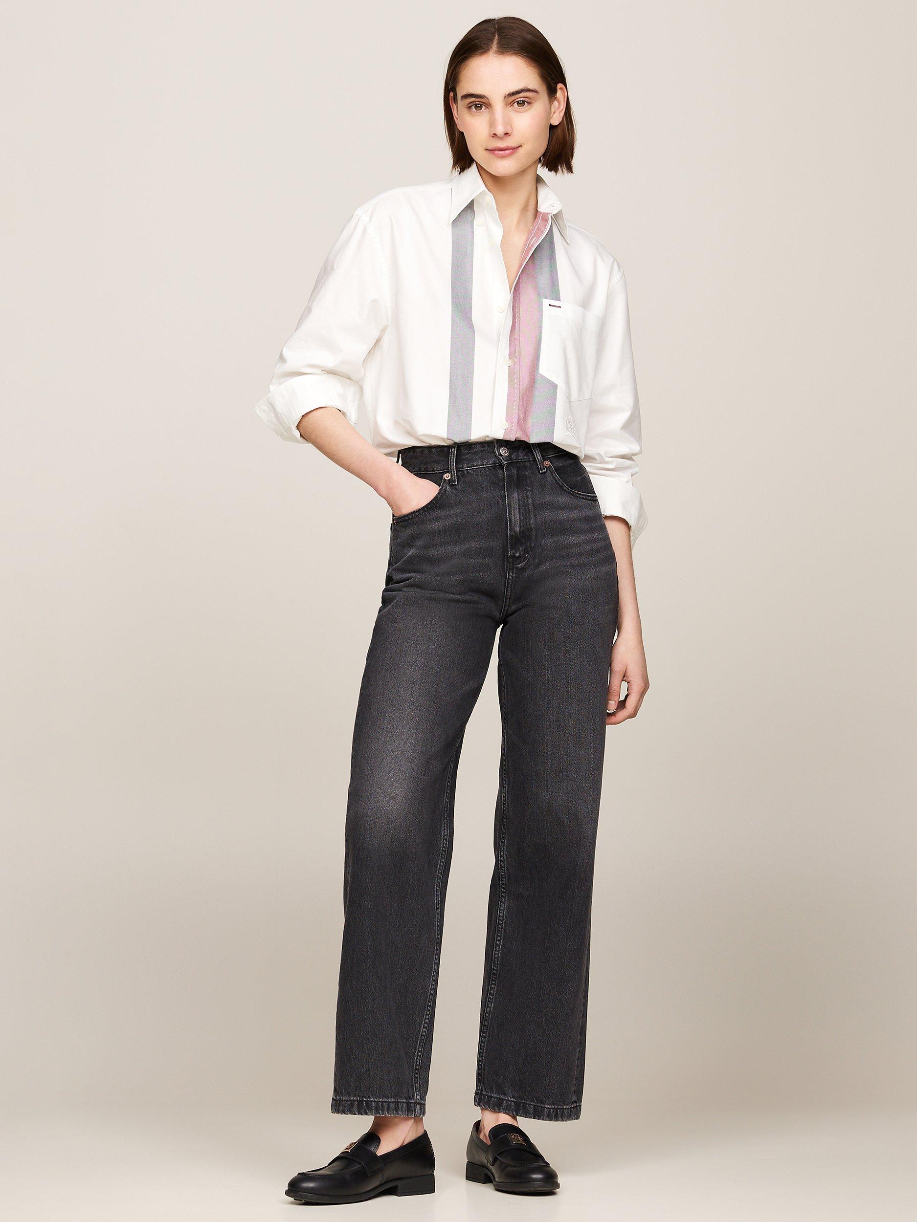 Product image 3 of 4, which shows Tommy Hilfiger Relaxed Straight Leg Jeans, Black, W29/L30
