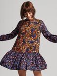 Superdry High Neck Paisley Print Mini Dress, Multi