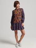 Superdry High Neck Paisley Print Mini Dress, Multi