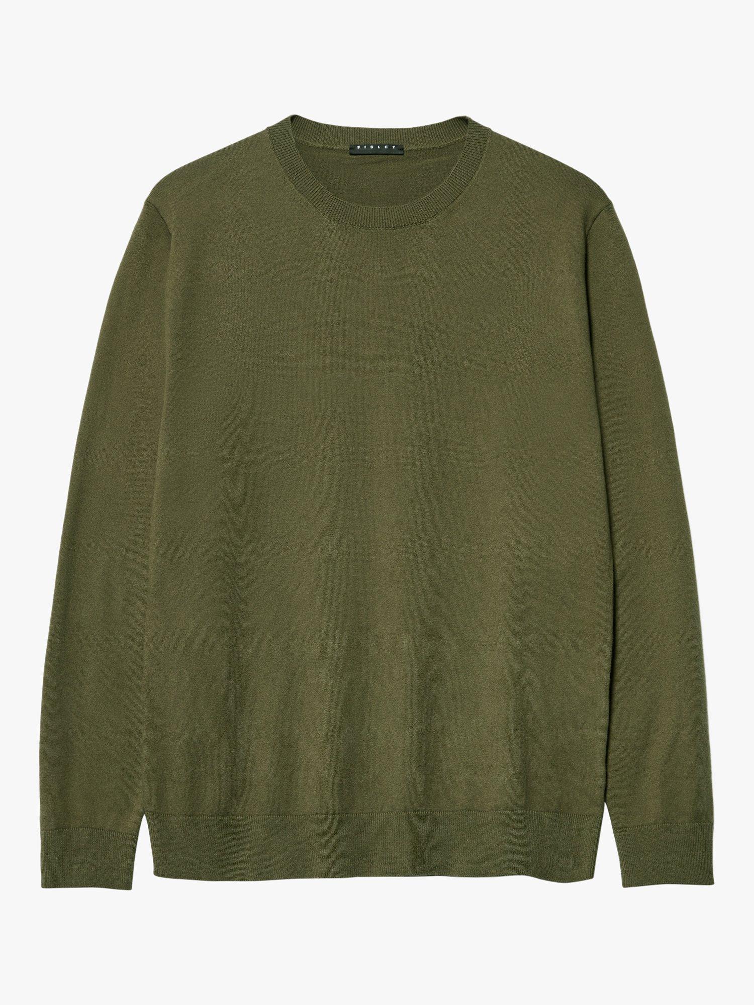 Product image 5 of 5, which shows SISLEY Slim Fit Crew Neck Cotton Blend Jumper, Green, XXL