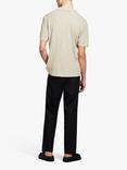 SISLEY Knitted Linen Blend Polo Shirt, Beige