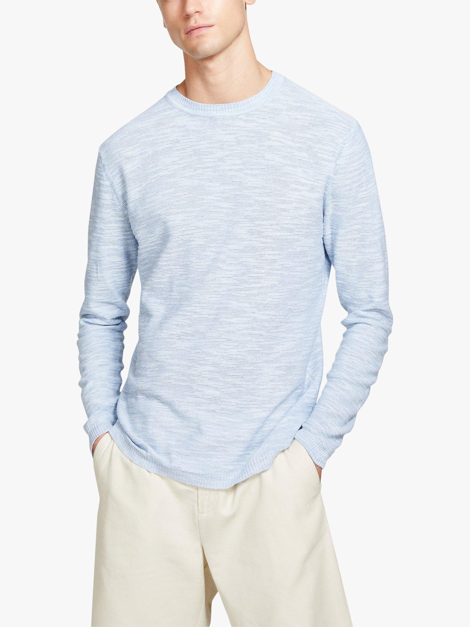 Product image 1 of 5, which shows SISLEY Cotton Blend Marl Jumper, Light Blue, XXL