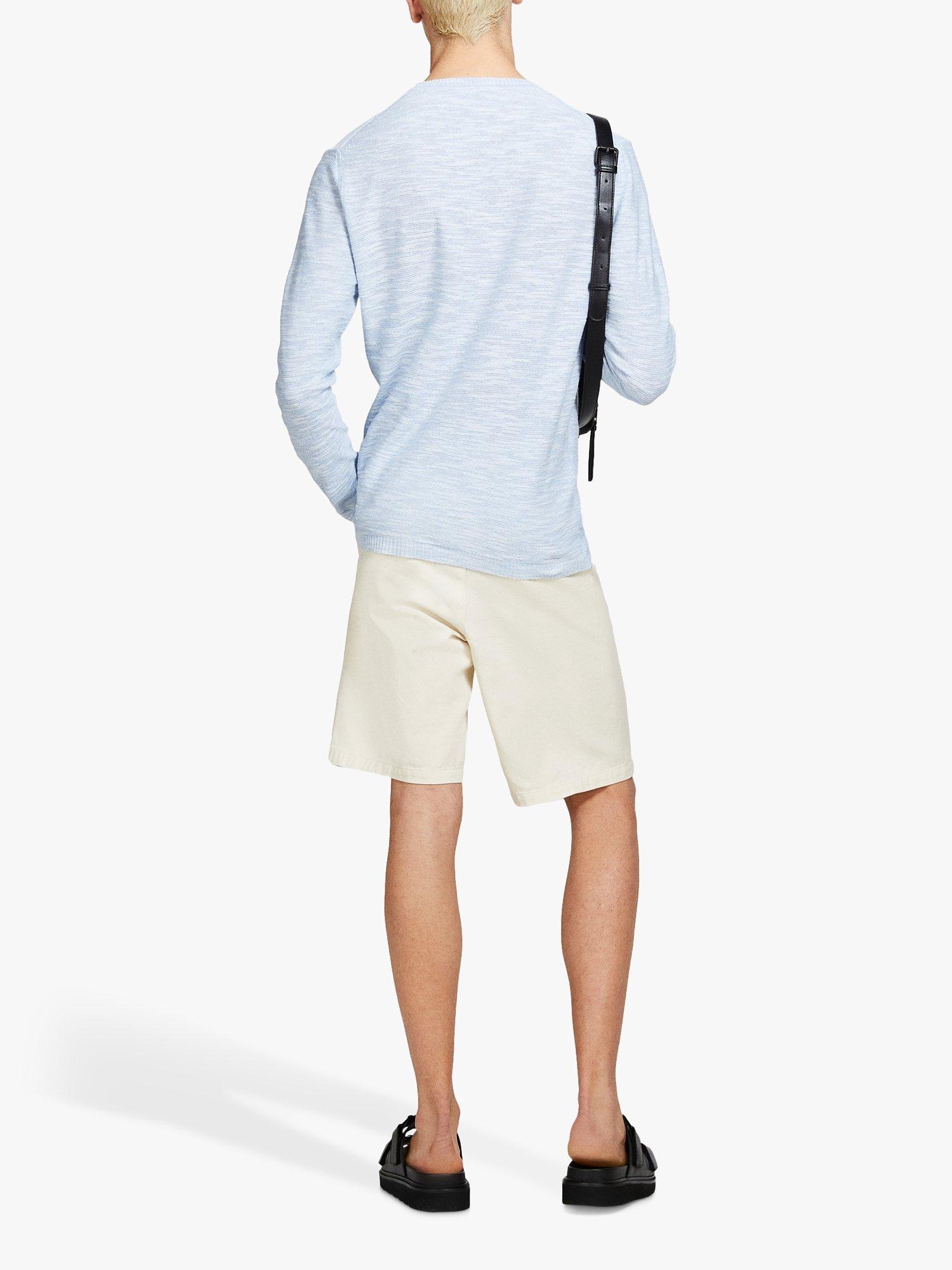 Product image 2 of 5, which shows SISLEY Cotton Blend Marl Jumper, Light Blue, XXL