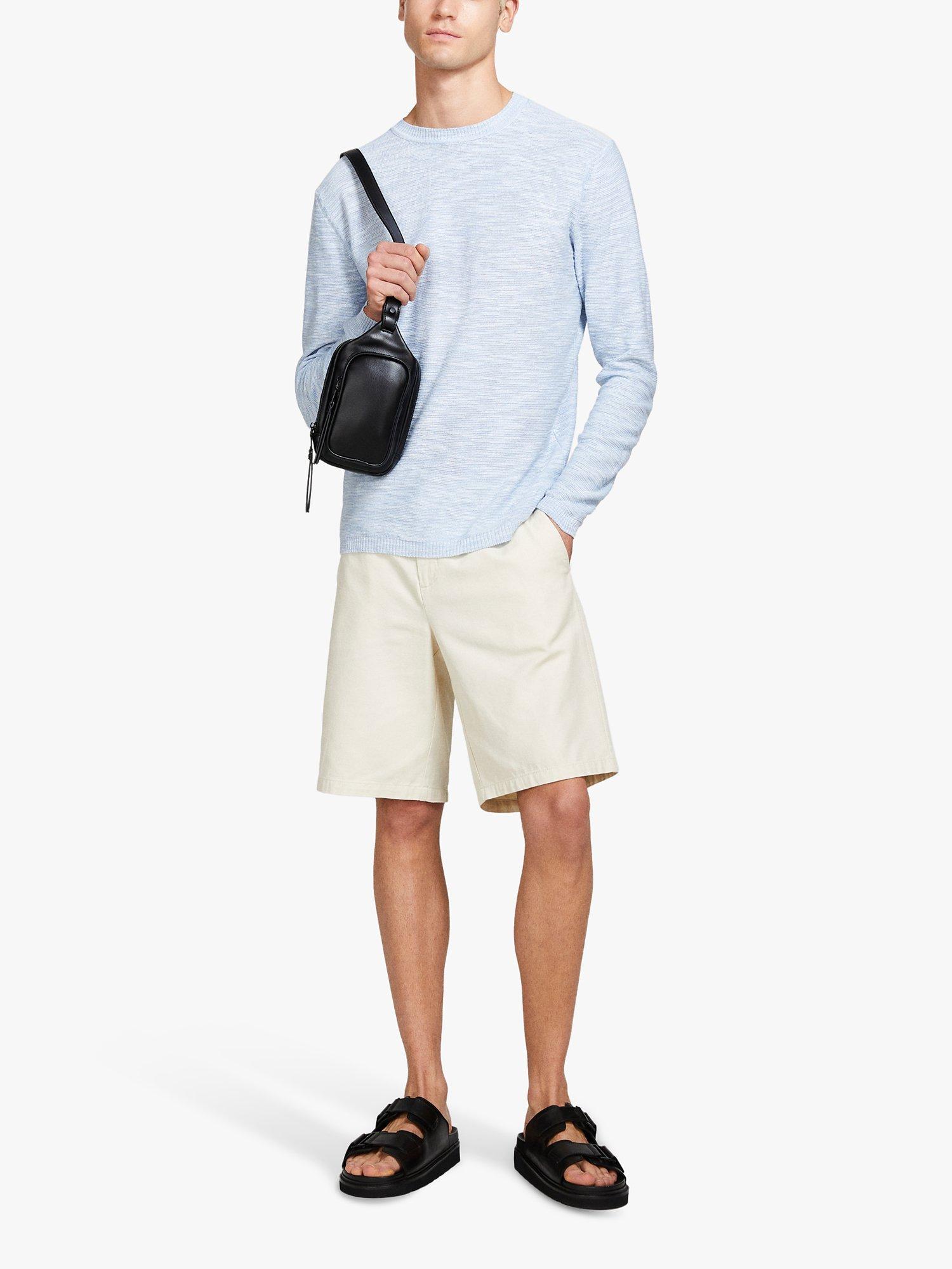 Product image 3 of 5, which shows SISLEY Cotton Blend Marl Jumper, Light Blue, XXL
