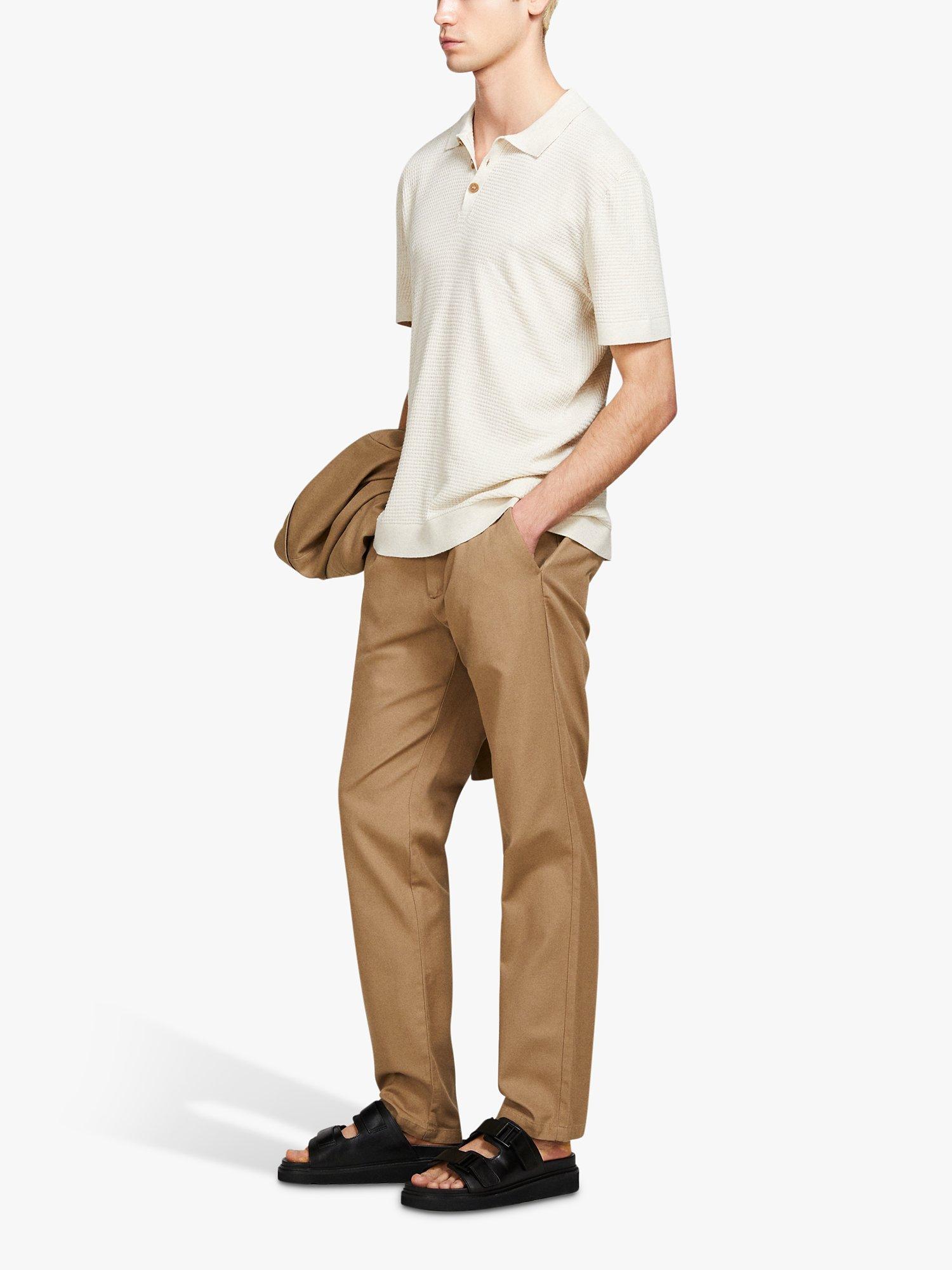 Product image 4 of 5, which shows SISLEY Knitted Linen Blend Polo Shirt, White, M