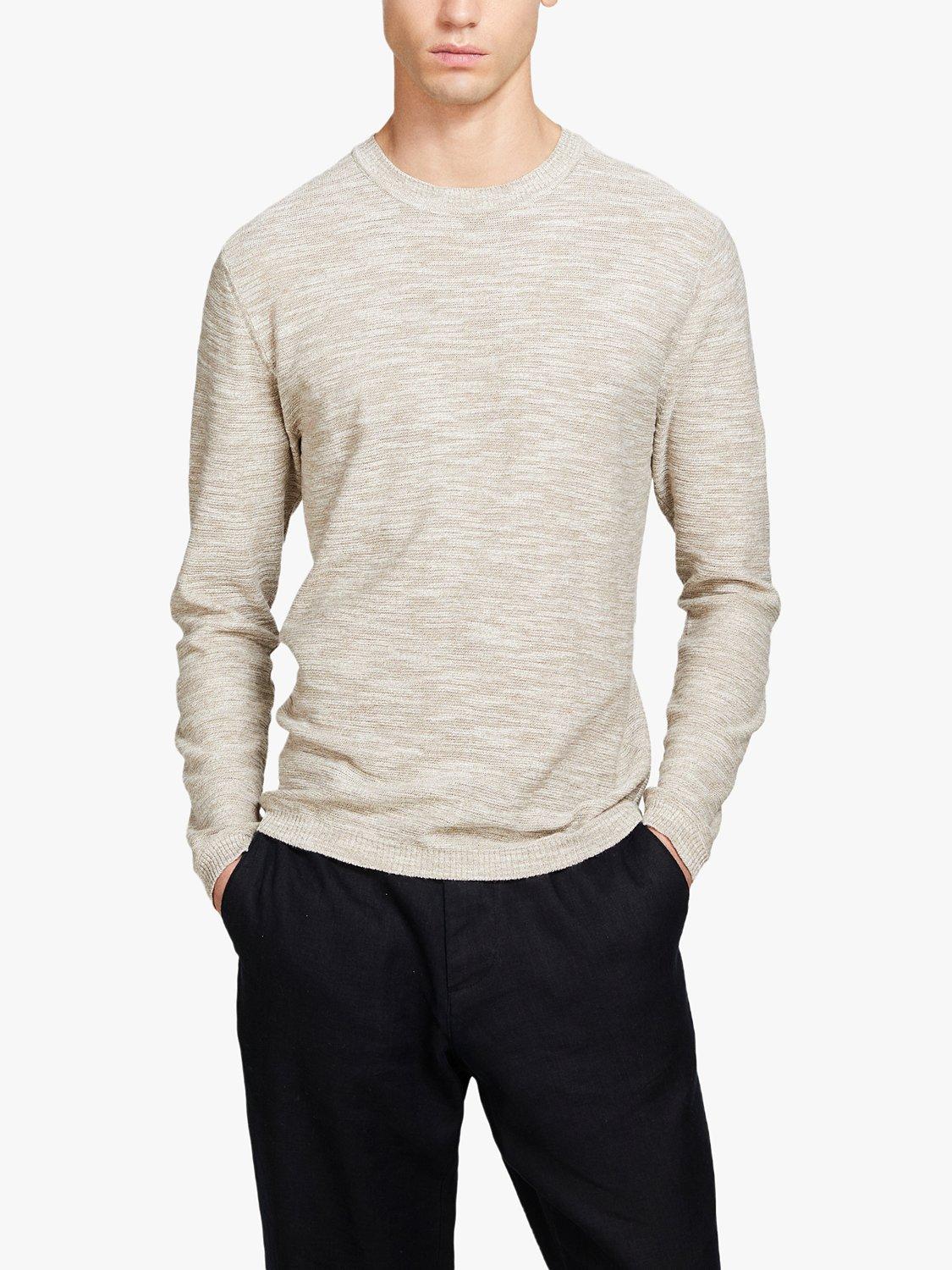 Product image 1 of 5, which shows SISLEY Cotton Blend Marl Jumper, Beige, L