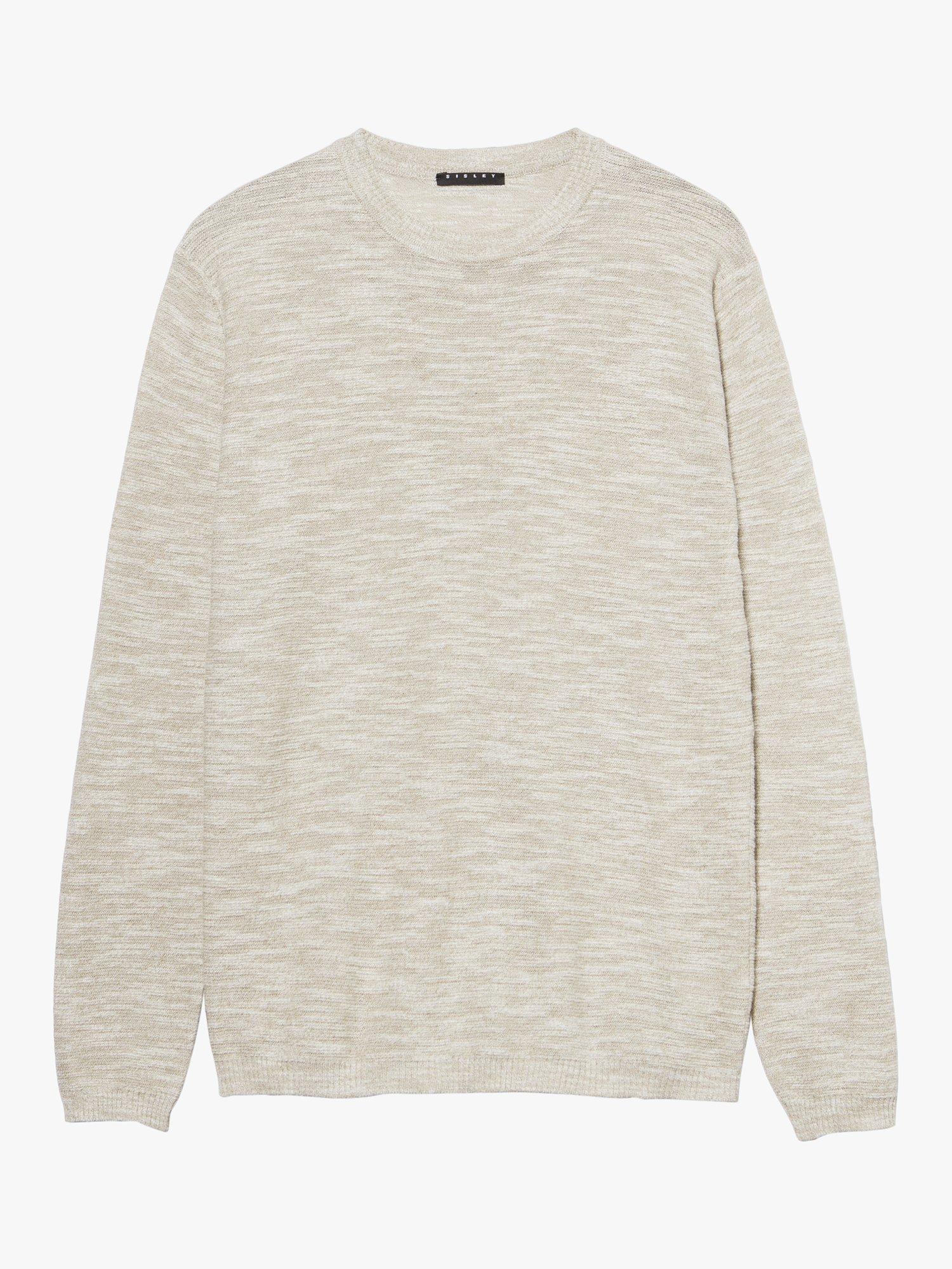 Product image 5 of 5, which shows SISLEY Cotton Blend Marl Jumper, Beige, L
