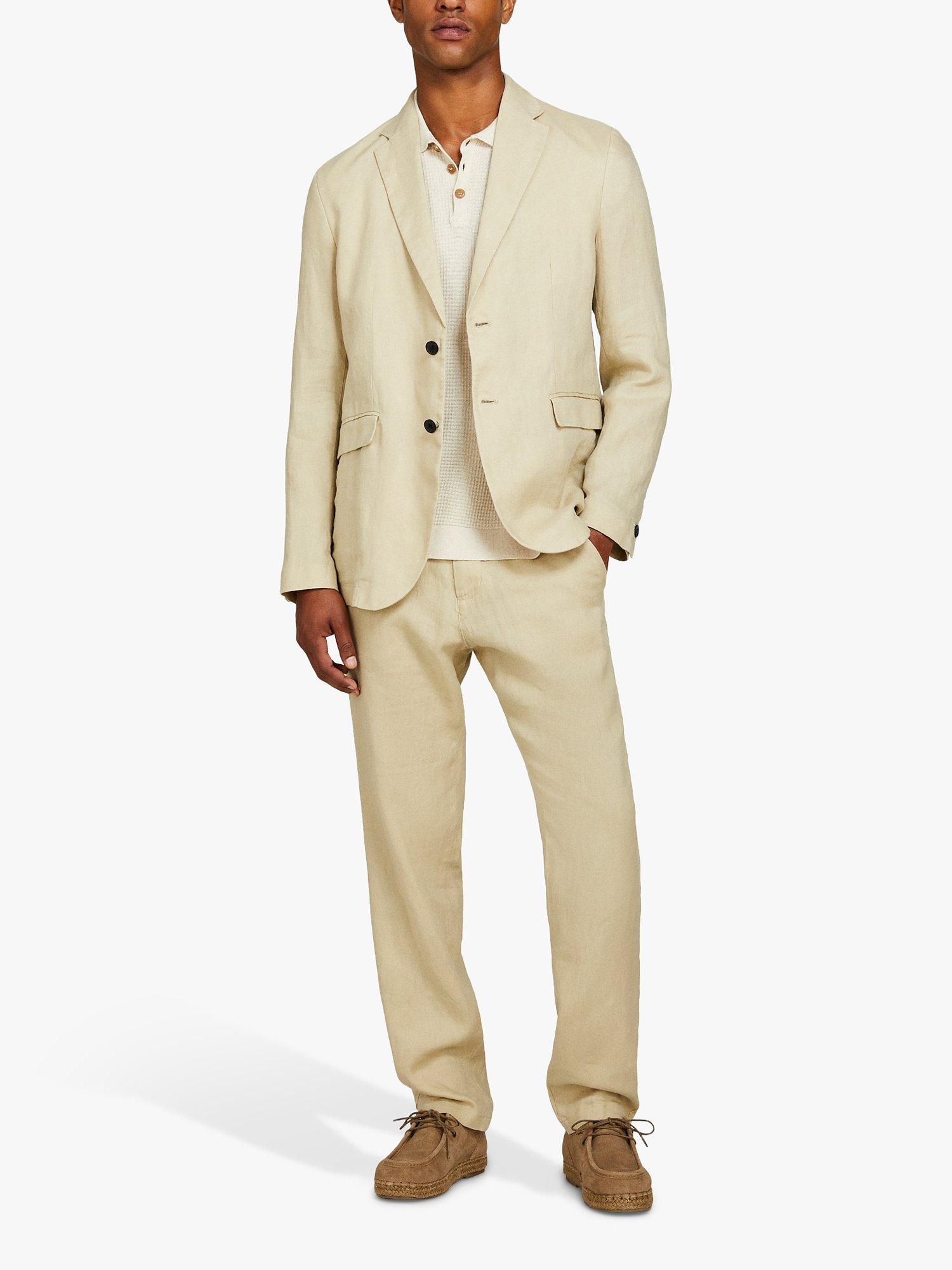 Product image 3 of 5, which shows SISLEY Relaxed Fit Linen Blazer, Beige, 46