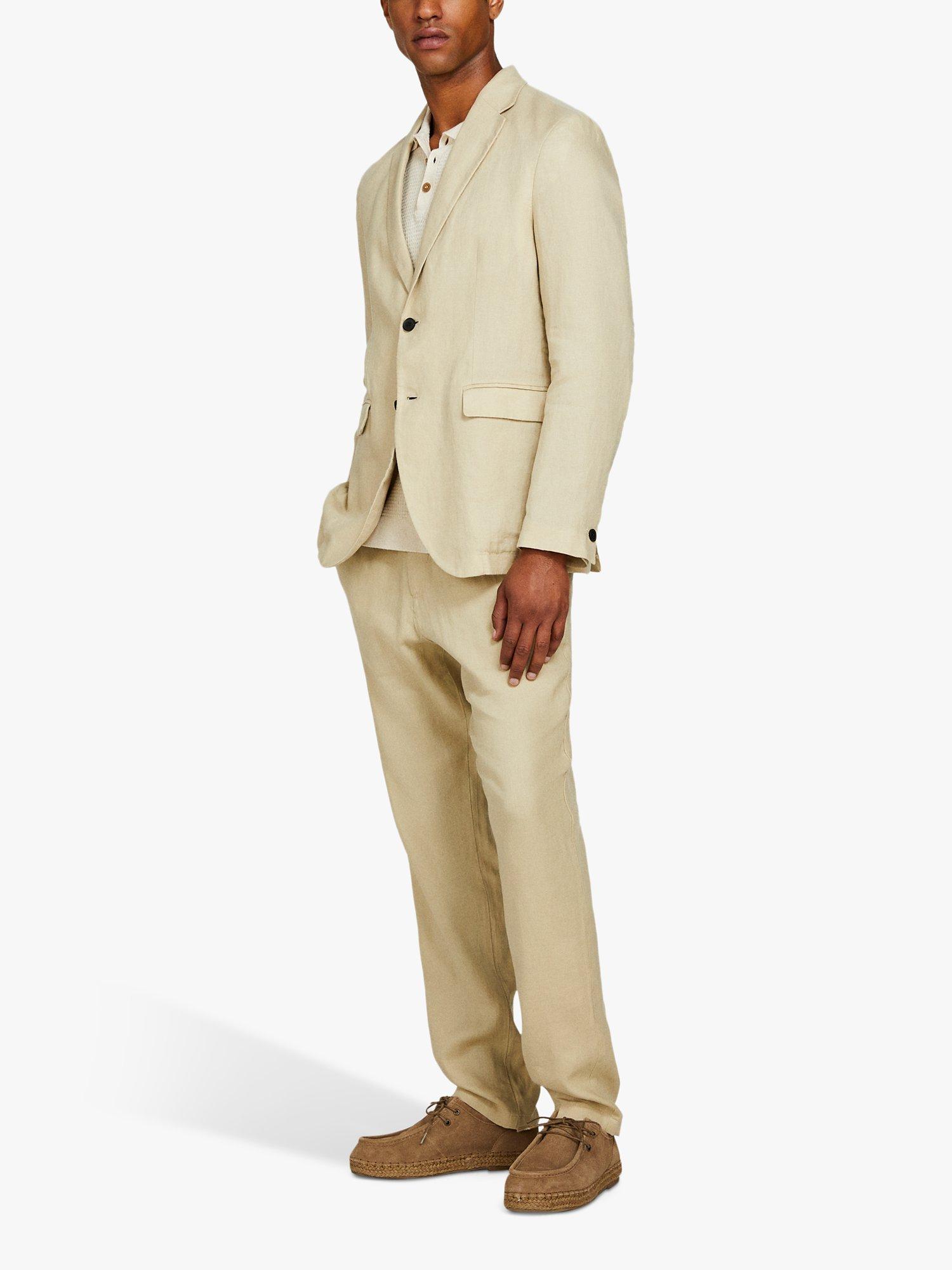 Product image 4 of 5, which shows SISLEY Relaxed Fit Linen Blazer, Beige, 46