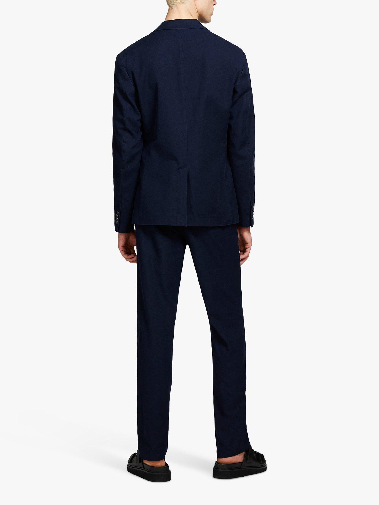 Product image 2 of 5, which shows SISLEY Slim Fit Cotton Twill Trousers, Navy, 34