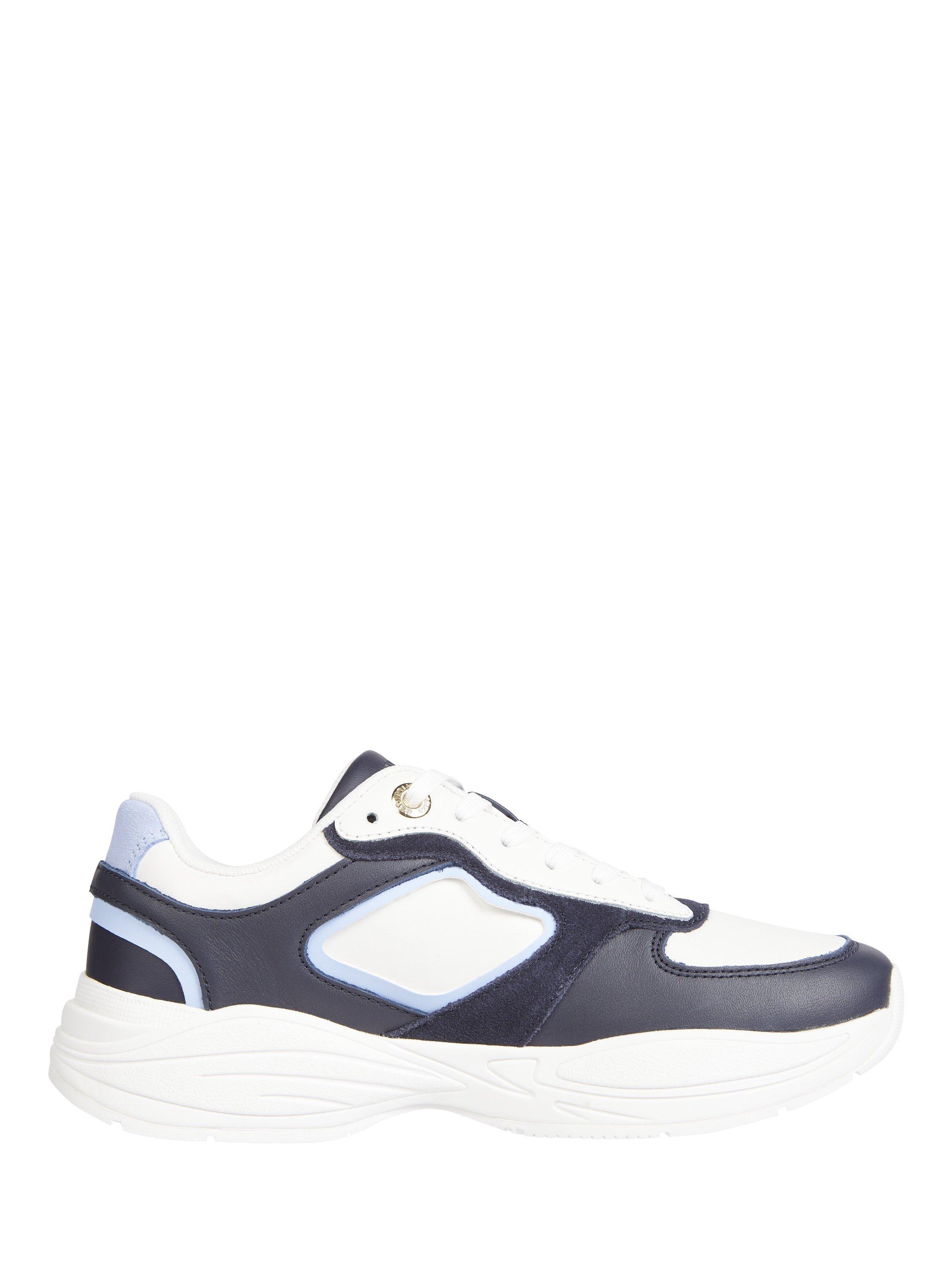 Tommy Hilfiger Chunky Leather Running Trainers Space Blue White