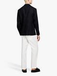 SISLEY Relaxed Fit Linen Blazer, Black