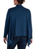 chesca Stripe Waterfall Neck Shrug, Navy