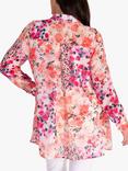 chesca Floral Chiffon Pleated Blouse, Pink/Multi