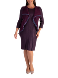 chesca Pleat Plisse Mock Jacket Dress, Damson