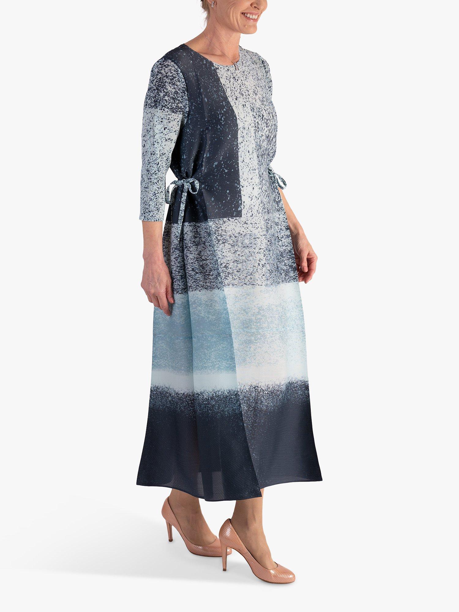 Product image 3 of 5, which shows chesca Plissé Square Print Dress, Opal/Charcoal, One Size