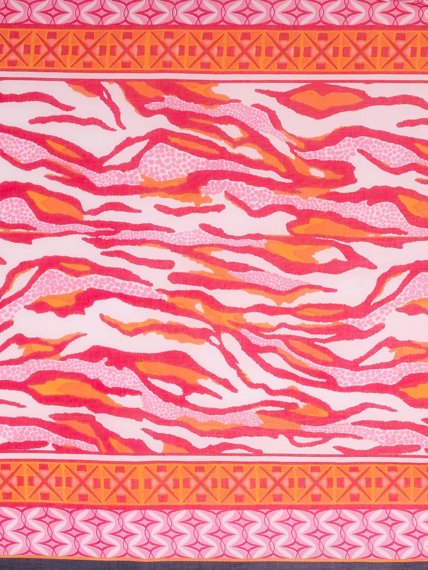 Product image 4 of 5, which shows chesca Mosaic and Animal Print Scarf, Hot Pink