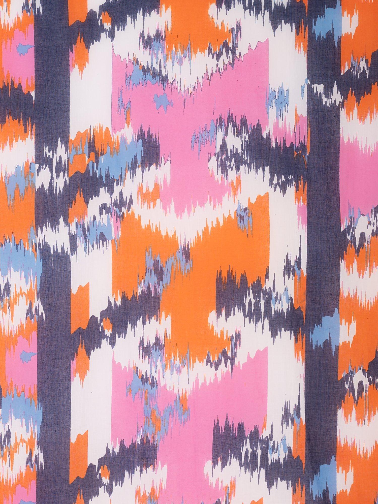 Product image 4 of 5, which shows chesca Abstract Ikat Print Scarf, Navy/Multi