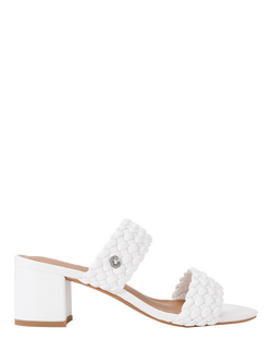 Carvela Twisted Leather Heeled Mules, White
