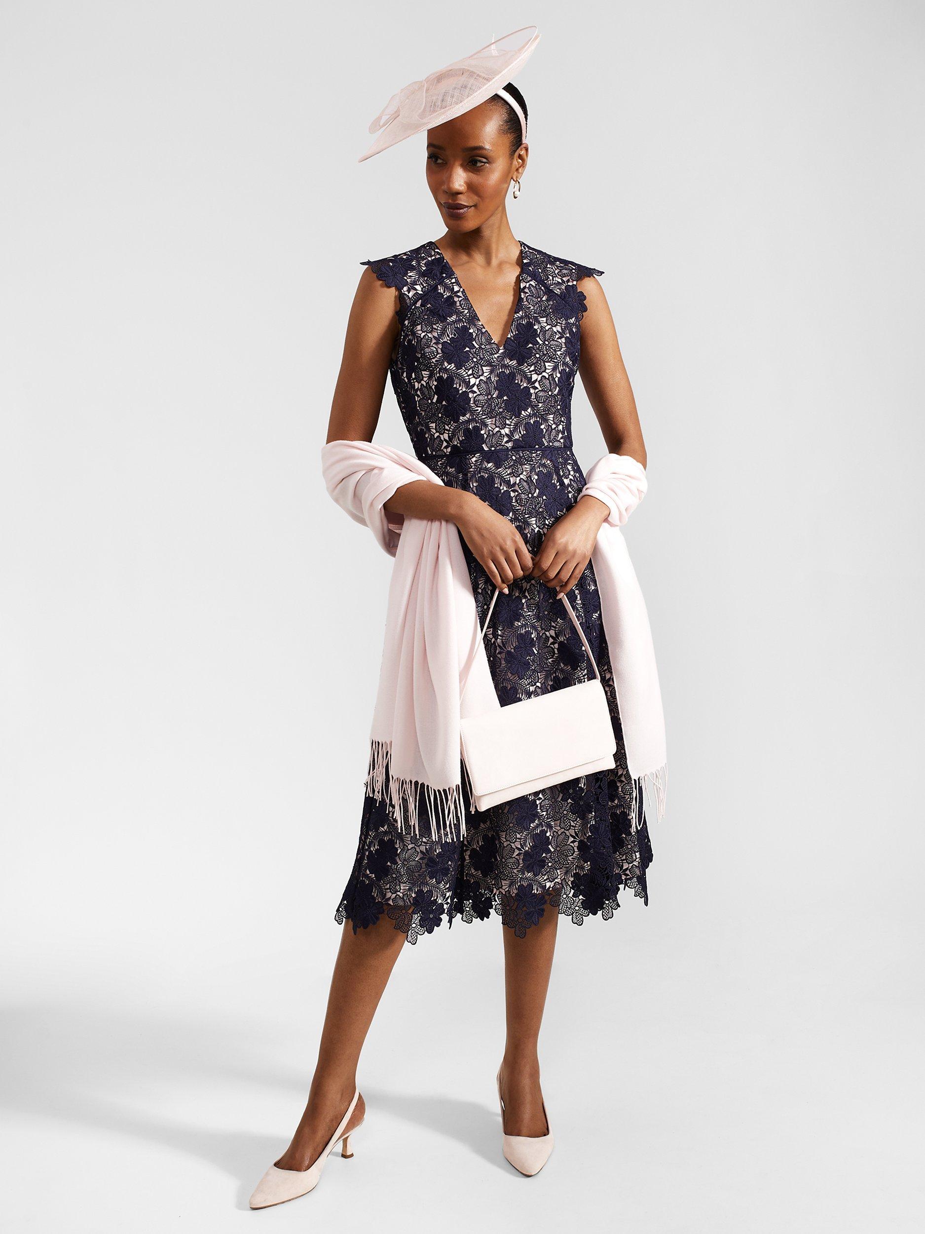 Hobbs navy lace dress sale