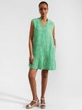 Hobbs Janey Mini Dress, Green/Cream