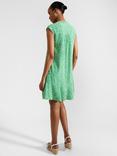 Hobbs Janey Mini Dress, Green/Cream