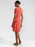 Hobbs Lydia Jersey Dress, Red/Butter Cream