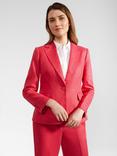 Hobbs Petite Mirabel Single Breasted Linen Suit Jacket, Raspberry Pink