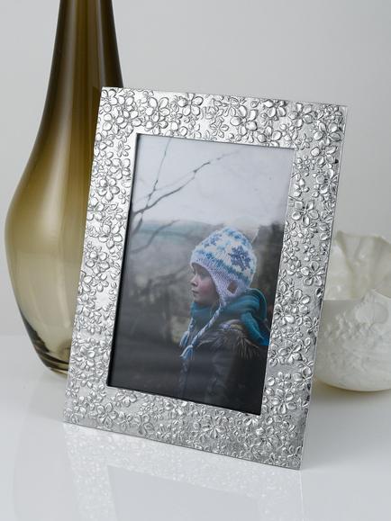 Lancaster and Gibbings Goodleigh Floral Photo Frame, Pewter - view 2, Pewter