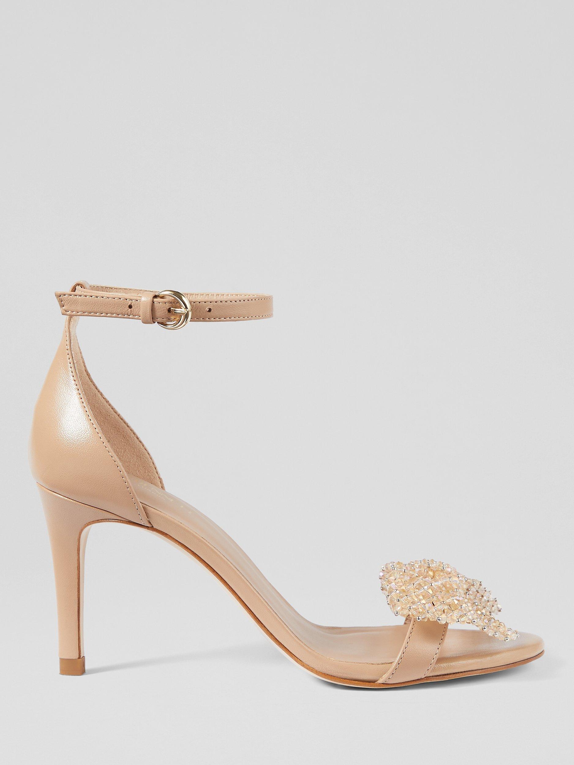 L.K.Bennett Cristabel Sparkle Bow Sandals, Trench