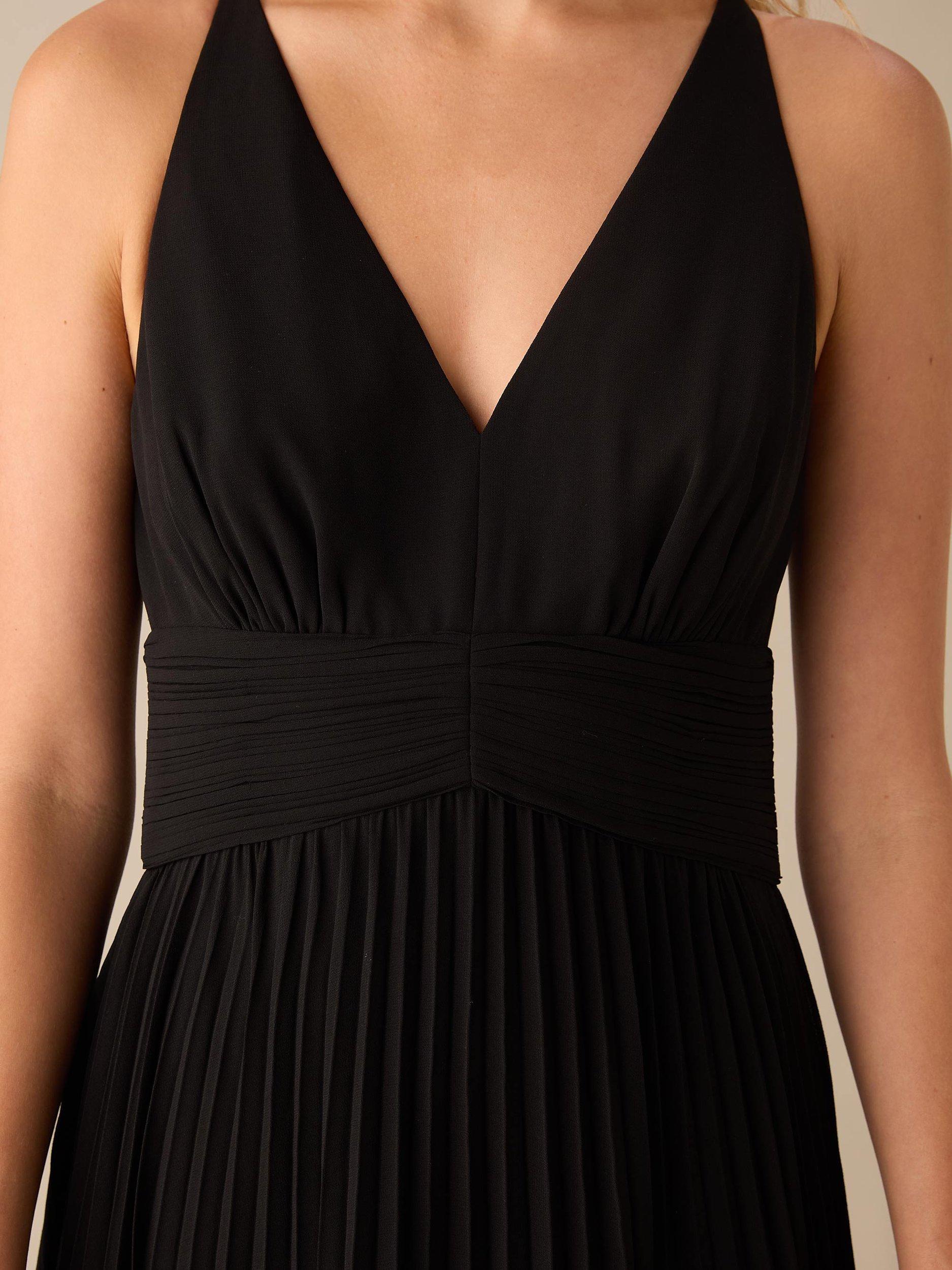 Ro&Zo Sienna Pleated Frill Maxi Dress, Black, 8