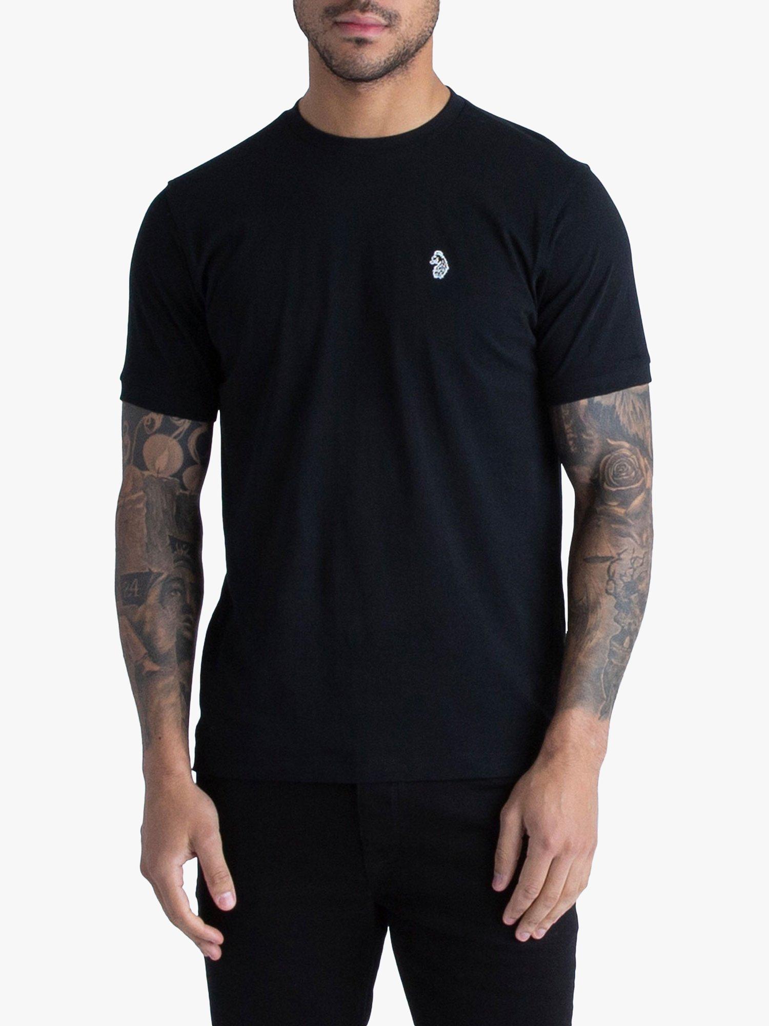 Product image 2 of 6, which shows LUKE 1977 Johnys Crew Neck T-Shirt, Pack of 3, Black, S