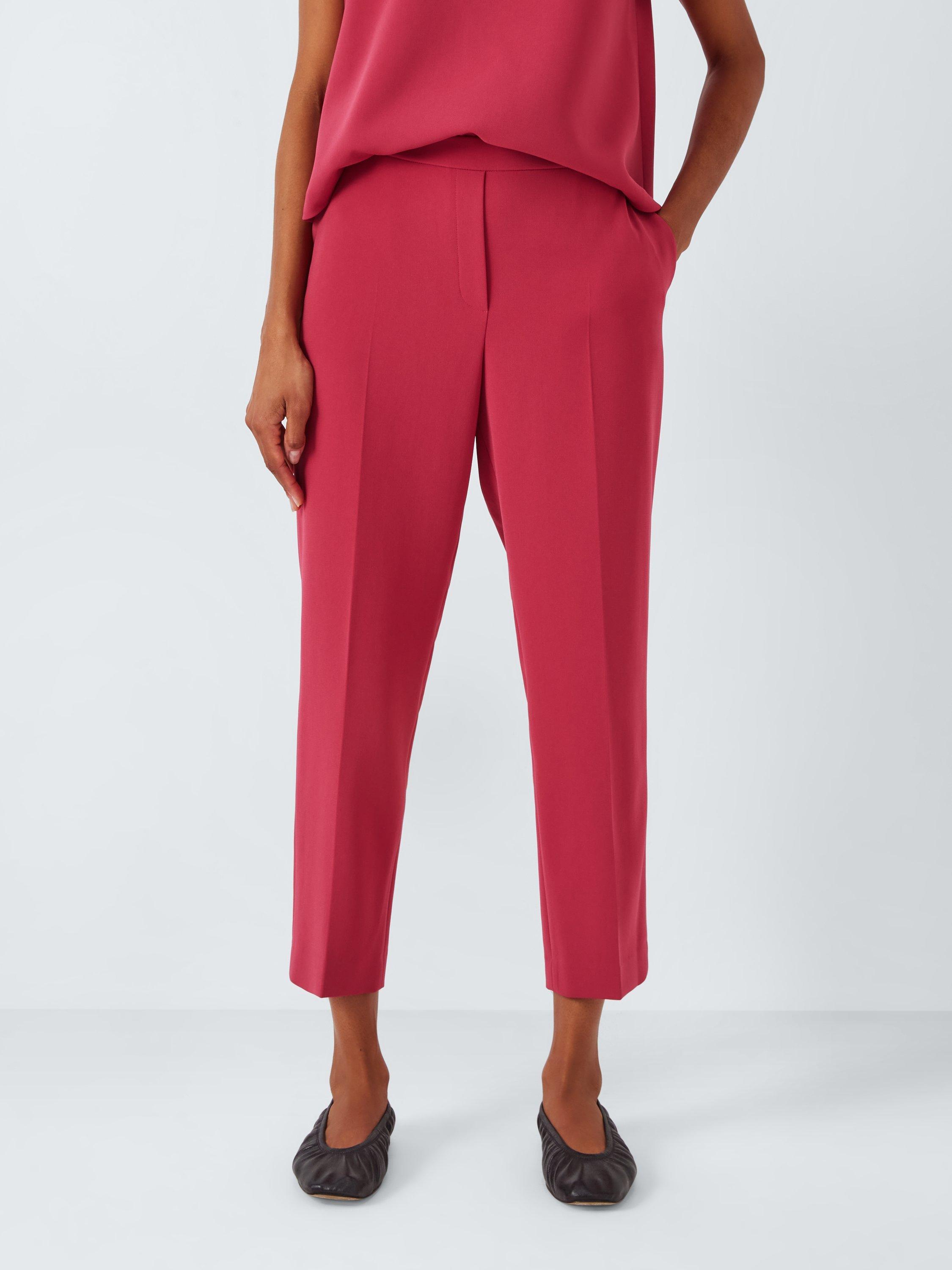 Theory Treeca Slim Fit Tailored Trousers, Deep Rose