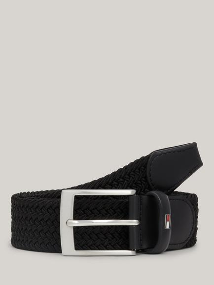 Tommy Hilfiger Adan Braided Belt, Black, Black