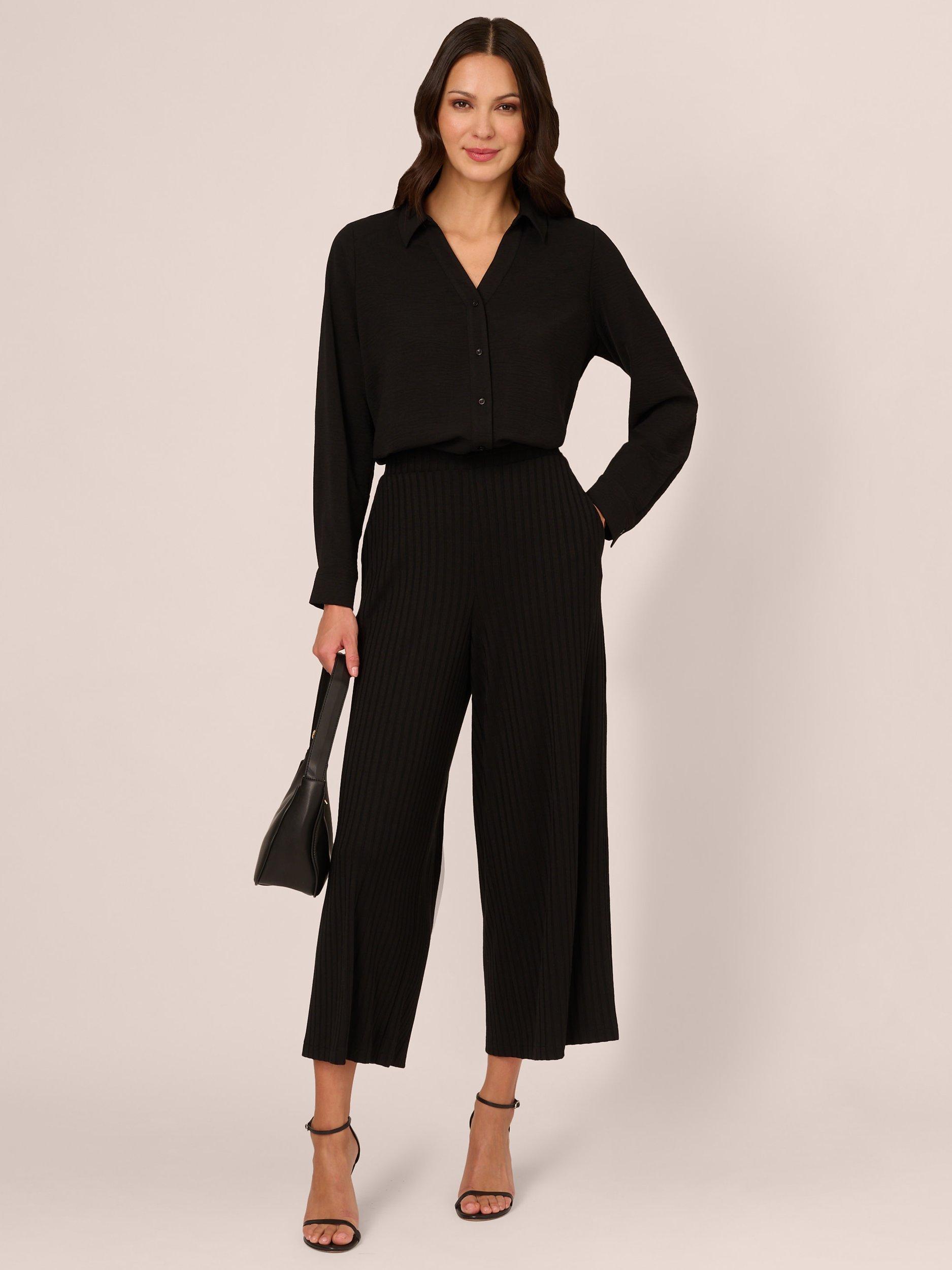 Product image 3 of 7, which shows Adrianna Papell Airflow Woven Shirt, Black, L