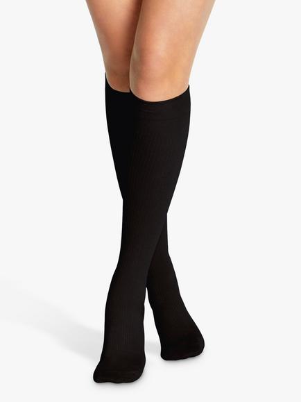 Charnos Travel Flight Socks, Black