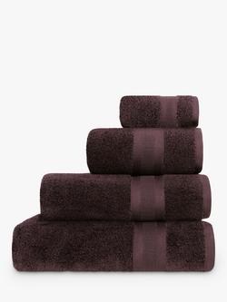 Jasper Conran London Zero Twist Cotton Fast Drying Towel, Chocolate