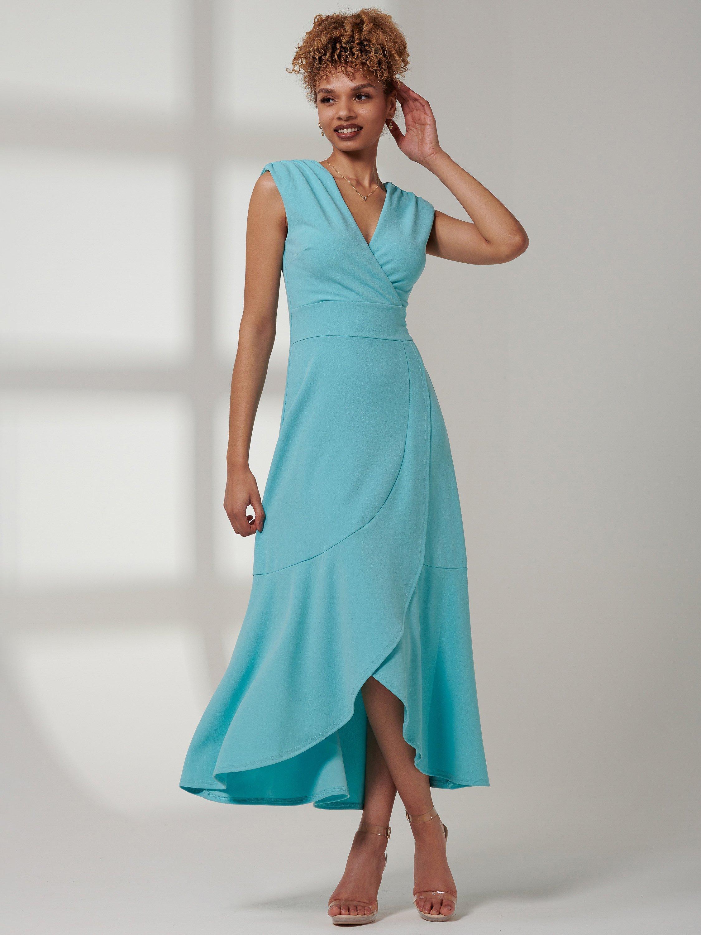 Jolie Moi Preslie Wrap Midi Dress, Turquoise, 8