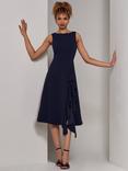 Jolie Moi Haylen Frill Midi Dress, Navy